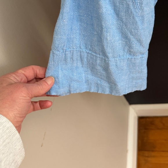Lands’ End Linen Blend Pullover Blouse – Light Blue Size M. Very good condition - Picture 4 of 7